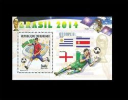 BURUNDI World Cup Coupe Monde Soccer Football FUSSBALL BRASIL BRAZIL 2014 GROUP D ENGLAND ITALY URUGUAY COSTA RICA  MNH - 2014 – Brazil