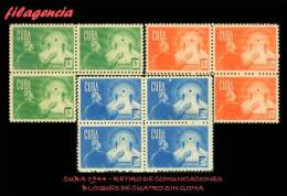 CUBA. BLOQUES DE CUATRO. 1944-01 RETIRO DE COMUNICACIONES. MNG - Unused Stamps