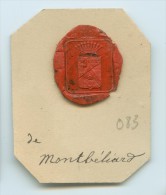 CACHET HISTORIQUE EN CIRE  - Sigillographie - SCEAUX - 083 De Montbéliard - Seals