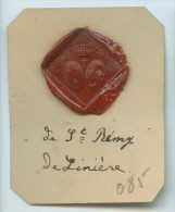 CACHET HISTORIQUE EN CIRE  - Sigillographie - SCEAUX - 085 De St. Remy De Linière - Seals