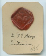 CACHET HISTORIQUE EN CIRE  - Sigillographie - SCEAUX - 085 De St. Remy De Linière - Cachets