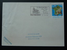 42 Loire Pouilly Sous Charlieu Abbaye 1990 - Flamme Sur Lettre Postmark On Cover - Abbeys & Monasteries