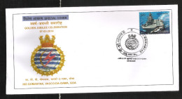 INDIA, 2014, SPECIAL COVER, INS GOMANTAK, Ship, Aircraft Carrier, Vasco Da Gama, Goa, Vasco Da Ga Ma Cancelled - Lettres & Documents