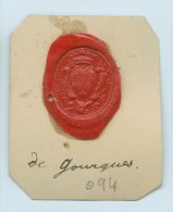 CACHET HISTORIQUE EN CIRE  - Sigillographie - SCEAUX - 094 De Gourques - Seals