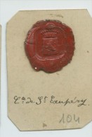 CACHET HISTORIQUE EN CIRE  - Sigillographie - SCEAUX - 104 Cte De St. Exupéry - Seals