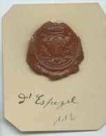 CACHET HISTORIQUE EN CIRE  - Sigillographie - SCEAUX - 112 D'Espezel - Seals