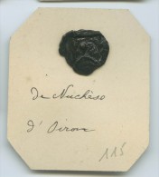 CACHET HISTORIQUE EN CIRE  - Sigillographie - SCEAUX - 115 De Nuchèse D' Oiron - Seals