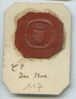 CACHET HISTORIQUE EN CIRE  - Sigillographie - SCEAUX - 117 Comte Des Nos - Stempel & Siegel