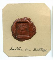 CACHET HISTORIQUE EN CIRE  - Sigillographie - SCEAUX - 120 Pallu Du Bellay - Sellos