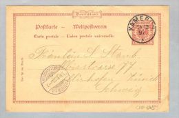 Deutsche Post In Kamerun 1897-12-14 DR-GS! Nach Zürich - Cameroun