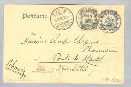 Deutsche Post In Kamerun Victoria 1905-07-25 5Pf. GS + 5Pf. >CH - Camerún