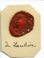 CACHET HISTORIQUE EN CIRE  - Sigillographie - SCEAUX - 123 De Laubier - Seals