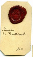 CACHET HISTORIQUE EN CIRE  - Sigillographie - SCEAUX - 160  Baron De Rothixcob - Stempel & Siegel