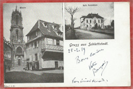 Delcampe - 67 - GRUSS Aus SCHLETTSTADT - SELESTAT - Münster - Kath. Vereinhaus - Editeur D. C. I. M. - Selestat