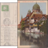 Bavière 1910. Entier TSC. Nürnberg Alte Häuser An Der Insel Schütt. Vue De L´île Avec La Grande Synagogue De Nuremberg - Mosquées & Synagogues