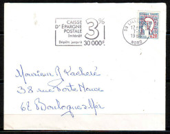 Flamme De 59 LILLE GAR  Le 7 12 1966 CAISSE D EPARGNE POSTALE Interet 3% Sur Mne De COCTEAU - 1961 Marianni Di Cocteau