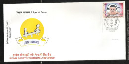 INDIA, 2015, SPECIAL COVER, Indpex II,  Indore Society For Mentally Retarded, Health, ISMR, Indore   Cancelled - Covers & Documents