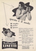 # BRILLANTINA LINETTI, ITALY 1950s Advert Pubblicità Publicitè Reklame Hair Fixer Fixateur Cheveux Fijador Haar - Zonder Classificatie