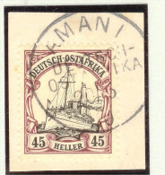 Deutsche Post In Ostafrika Mi# 28 Amani 1910-06-20 Briefstück - Duits-Oost-Afrika