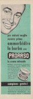 # PRORASO SHAVING CREAM, ITALY 1950s Advert Pubblicità Publicitè Reklame Crema Barba Afeitar Creme Rasage Rasierschaum - Non Classificati