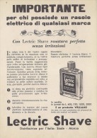 # LECTRIC SHAVE WILLIAMS ITALY 1950s Advert Pubblicità Publicitè Reklame Lotion Lozione BarbaRasage Afeitar Rasierwasser - Non Classificati