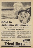 # SHAMPOO TRICOFILINA ITALY 1950s Advert Pubblicità Publicitè Reklame Hair Cheveux Haar Beautè Ocean Waves Flots - Sin Clasificación