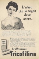 # BRILLANTINA TRICOFILINA, ITALY 1950s Advert Pubblicità Publicitè Reklame Hair Fixer Fixateur Cheveux Fijador Haar - Non Classés