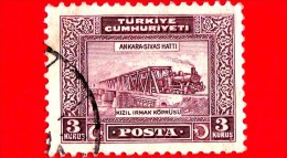 TURCHIA - Usato - 1929 - Ferrovia Sopra Kizil - Linea Ankara-Sivas - 3 - Gebruikt