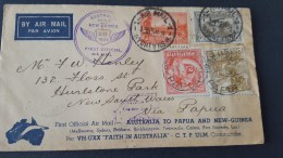 Australia 1934 First Official Air Mail Australia And Papua New Guinea Per VH-UXX Faith In Australia - Gebraucht