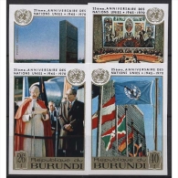 Burundi 1970 25 Jahre UNO 661/664 B Postfrisch Geschnitten (R9918) - Unused Stamps