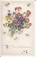 Sainte Catherine, Bouquet De Violettes, Primevères, Paillettes - Sainte-Catherine