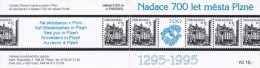 Czech Rep. / Stamps Booklet (1995) 0015 ZS 5+6 (2 Pcs.) City Plzen 700 Years (Plague Column; Town Hall; Tramway) (I0163) - Tranvie