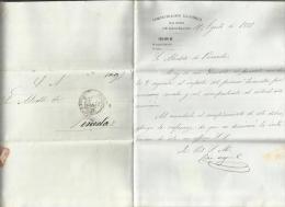 Q84-CARTA COMPLETA,PLICA? DE BARCELONA A PINEDA 11-8-1881,MARCA DE ADMINISTRACION ECONOMICA DE BARCELONA,DIRIGIDA AL SR. - Lettres & Documents