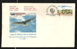 INDIA, 2003, SPECIAL COVER,  MANGALAPEX, 15th Year Of Speed Post Service At Mangalore, Mangalore Cancelled - Cartas & Documentos
