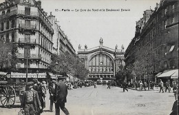 CARTE POSTALE ORIGINALE ANCIENNE : PARIS ; GARE DU NORD ; BOULEVARD DENAIN ; ANIMEE ; PARIS (75) - Stazioni Senza Treni