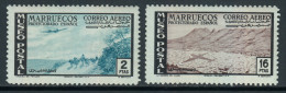 Spanish Morocco 1952 Airplane Over Landscapes. Part Set Mi 347, 350 MNH - Spanish Morocco