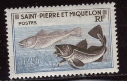 Saint Pierre Et Miquelon  - Neuf - Charnière  Y&T 1957 N° 353 Morues 40c Bleu Et Brun - Ungebraucht