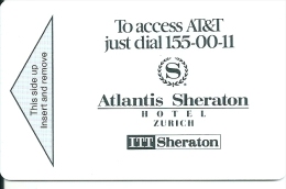HOTEL ATLANTIS SHERATON ZURICH  Llave Clef Key Keycard Karte - Adesivi Di Alberghi