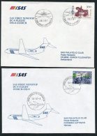 1987 Norway Switerland Oslo / Zurich SAS First Flight Covers(2) - Briefe U. Dokumente