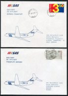 1987 Norway Germany Bergen / Frankfurt SAS First Flight Covers(2) - Storia Postale