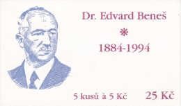Czech Rep. / Stamps Booklet (1994) 0040 ZS 1 Dr. Edvard Benes (1884-1948) Czechoslovak President (J3841) - Ungebraucht