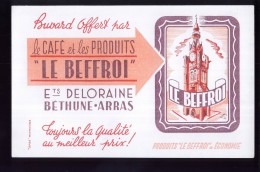 B279 - BUVARD -  Le CAFE Et Les PRODUITS  LE BEFFROI - Ets DELORAINE - BETHUNE -  ARRAS - Café & Thé