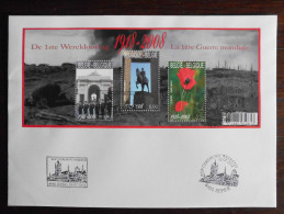 World War I Collection Belgium 2014 - Ypres ( Ieper ) - RDP Ceremony Weekend - 2 Special Covers + 2 Cards - WW1 (I Guerra Mundial)