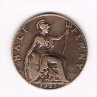 ***  GREAT BRITAIN  1/2 PENNY  1925 - C. 1/2 Penny