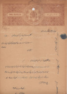 BHOPAL  State  2 Rupees  Stamp Paper  Type 30  K&M 311   # 85575  India  Inde  Indien Revenue Fiscaux - Bhopal