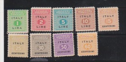 Italy 1943 Allied Military Stamps - Scott # 1N1 .. 1N9 Set Of 9 MNH - Numerals - Anglo-Amerik. Bez.: Sicilë