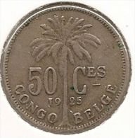 CONGO - ALBERT II * 50 Centiem 1925 Frans * Z.Fr / Pr * Nr 3070 - 1910-1934: Alberto I