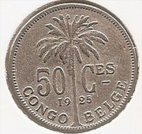 CONGO - ALBERT II * 50 Centiem 1925 Frans * Z.Fr / Pr * Nr 3314 - 1910-1934: Alberto I