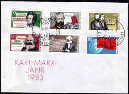 DDR 1983 - 100. Todestag Karl MARX - MiNr.2783-2788 Sonderstempel FDC - Karl Marx