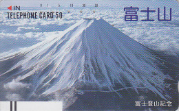 Télécarte Ancienne Japon / 110-23198 - Volcan MONT FUJI / Verso B - Mountain Vulcan Japan Front Bar Phonecard - 246 - Vulkanen